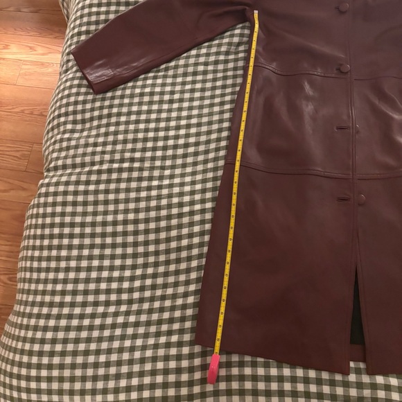 Reformation x Veda Beck Leather Trench in Chianti Burgundy, size medium! - Picture 12 of 16